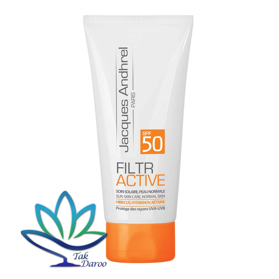 کرم ضد آفتاب بدون رنگ ژاک آندرل مخصوص پوست خشک و معمولی مدل FILTR ACTIVE SPF 50حجم 50 میلی لیتر